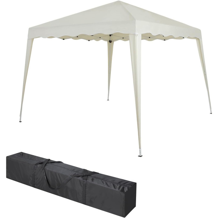 Foldable Gazebo 3x3m including bag | water-resistant, UV 50+ protection | Pop-up tent, foldable gazebo, garden tent, party tent, Capri | Click system metal frame (Cream)