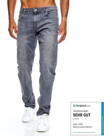 Чоловічі джинси JEEL Regular Fit Straight Cut Stretch 36W/32L сірі