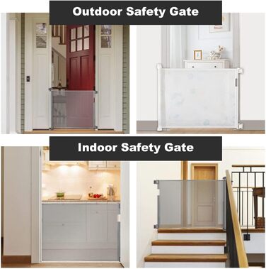 Зсувна захисна сітка для дитячих воріт та домашніх тварин, 55 см, 83 см, біла