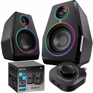 Колонки Defender SOLAR 10 2.0 10 Вт Bluetooth, USB, RGB-підсвітка