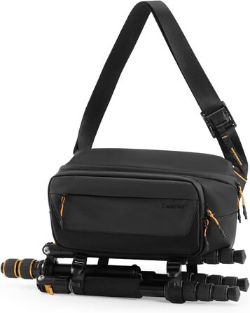 Чорна фотосумка Cwatcun для фотографів з кріпленням для штатива, водонепроникна (M)