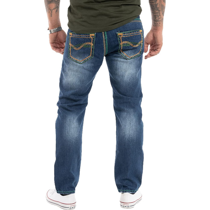 Чоловічі джинси Rock Creek RC-2056 темно-сині, вінтаж, товсті шви (29W/32L)