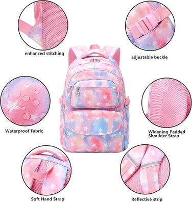 Шкільний рюкзак для дівчинки-підлітка, вінтажний рюкзак, набір, квітковий дизайн, рюкзак для ноутбука, шкільні сумки для жінок, для школи, подорожей, з ланч-бокс та пеналом (фіолетовий)