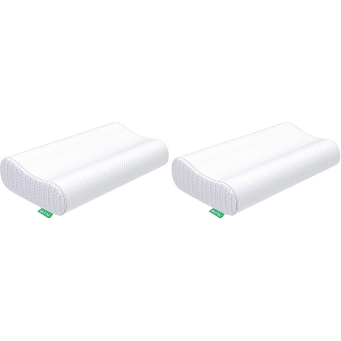 Подушка ортопедична з піни Memory Foam UTTU для підтримки шиї та зняття болю, 60x35x13 см (2 шт.)