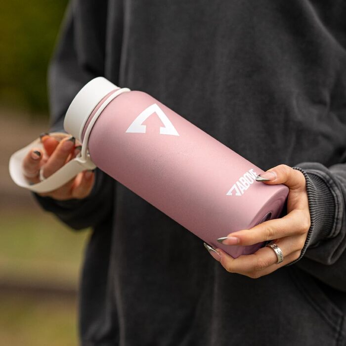 Термофляга сталева 1л ABOVE (Рожева) - BPA-FREE, ізольована, для фітнесу, спорту, подорожей. Зберігає тепло до 12 год, холод до 24 год.