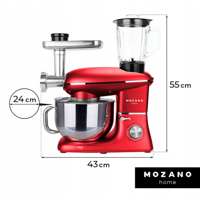 Кухонний комбайн Mozano Kitchen Assistent, 3200 Вт, червоний
