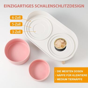 Набір мисок для собак з кераміки - 2 шт. з антиковзним підставкою - годівниця для собак та котів, рожевий колір