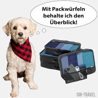 Органайзери для валізи OW-Travel: 2 середні + 2 великі. Набір для пакування речей, чорний. Кубики для подорожей, органайзери для одягу.