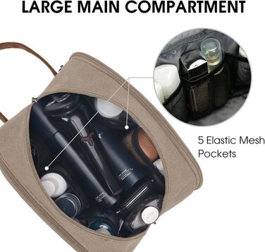 Чоловіча дорожня косметичка WANDF з канвасу, водонепроникна, зелена та світло-хакі