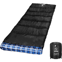 Спальний мішок фланелевий теплий 3-4 сезони XXL з бавовняним підкладкою для дорослих Outdoor для риболовлі, кемпінгу, походів, легкий для дому та вулиці, блакитний, 2lbs наповнювач