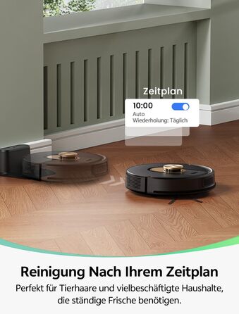 Робот-пилосос Vexilar W9 з функцією миття підлоги, LiDAR-навігація, 5000Pa, 5 карт, 15 зон заборони, керування через додаток, для твердих підлог та килимів, видалення шерсті тварин