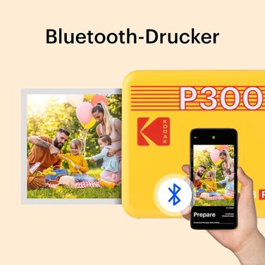 Фотопринтер KODAK Mini 3 Retro: портативний друк 7,6x7,6 см + 68 аркушів, чорний
