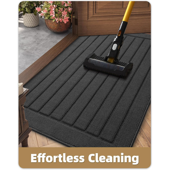 Килимок для дому COLOR&GEOMETRY 44x76 см - машинне прання, протиковзкий, вбираючий, мінімалістичний дизайн для входу, порогу та коридору (Сірий, 92 x 152 см)