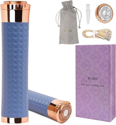 Електричний пристрій для видалення волосся для жінок, бездротовий епілятор, безболісний депілятор для губ, рук, обличчя, пушок (блакитний)