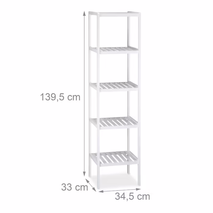 Relaxdays Bamboo Bathroom Shelf, White