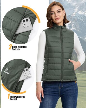 Стежка жилетка Outdoor Ventures для жінок, армійного кольору, розмір XL - тепла спортивна жилетка для туризму та велоспорту