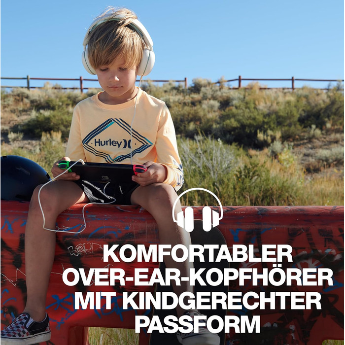 Навушники Skullcandy Grom Over-Ear - блакитні, Bluetooth, 45 годин роботи, обмеження гучності, сумісні з iPhone та Android