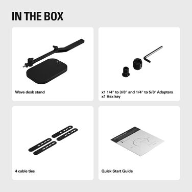 Elgato Wave Desk Stand: Регульована підставка для мікрофона, сумісна з HyperX, Rode, Fifine, Shure та іншими. Підходить для запису та подкастингу.