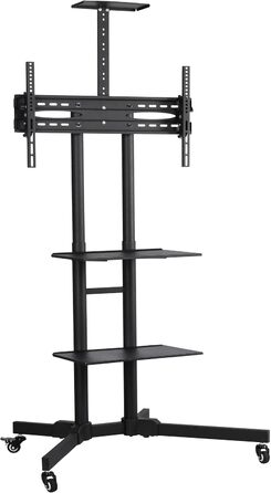 Yaheetech Rolling TV Stand with Adjustable Height and Tilt - VESA Mount, Fits up to 75 inch Flat & Curved TVs (600x400mm)