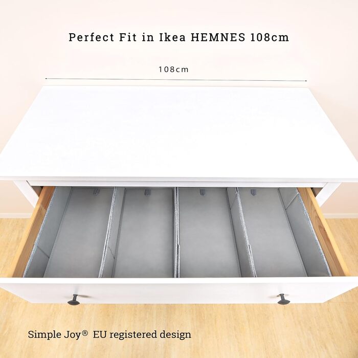 For IKEA dresser; THE ORIGINAL; perfect fit; Stable base; Drawer organization system for changing supplies, children's clothes, socks, underwear; 5-piece set (HEMNES FileFolding)