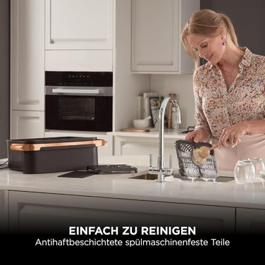 Ninja Foodi FlexDrawer Dual Zone Фритюрниця з гарячим повітрям 10.4л, чорно-мідна AF500EUCP - мультипекарка 7-в-1 з антипригарним покриттям