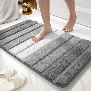 Килимок для ванної кімнати Wyewye з мікрофібри, супер вбираючий, сірий, 40 x 60 см