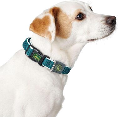 Нашийник для собак HUNTER HILO VARIO BASIC, туркіс, розмір M-L, дихаючий, світловідбиваючий