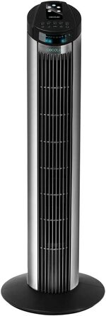 Вентилятор Cecotec Digitale Turm EnergySilence 890 Skyline, 50 Вт, 76 см, з таймером, пультом, мідний мотор, 3 швидкості, 3 режими, чорний