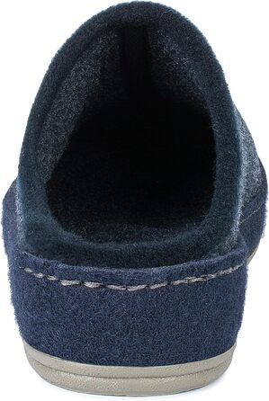 Чоловічі фетрові домашні тапочки Schawos 6030 з устілкою, жорсткою підошвою, неслизькі (46 EU, темно-синій)