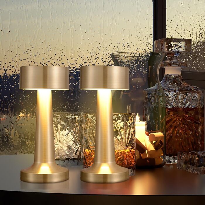 LED торшер настільний бездротовий, 2 шт. з сенсорним керуванням, 3 режими, 2000mAh, тепле світло для спальні та нічного столика