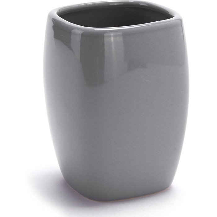 Аксесуари для ванної кімнати MSV Keramik - набір 3 шт: дозатор для мила, мильниця, стакан для зубних щіток сірого кольору