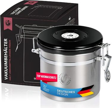 Контейнер для кави та чаю Vakuum з герметичним кришкою, 1900 мл / 900 мл