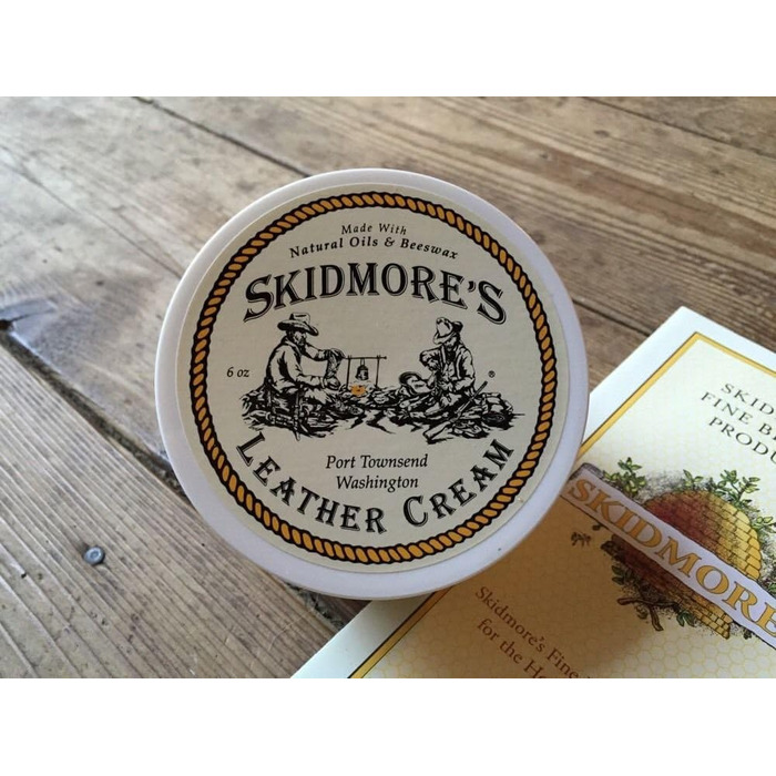 Skidmore's Original Leather Cream | 100% Natural, non-toxic, water-repellent formula is a conditioning and cleaning balm | 6 ounces