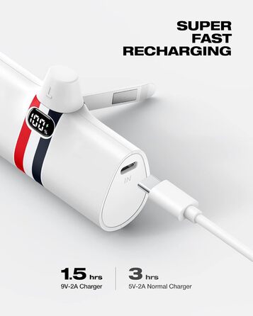 Power Bank VIYISI 5000mAh 20W з бездротовою зарядкою та LED-дисплеєм, сумісний з iPhone 14/12/11/X/8 та ін. (Білий)