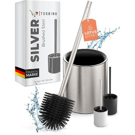 Набір для чищення унітазу TORBING з нержавіючої сталі та силікону - елегантна щітка з тримачем, антибактеріальна поверхня
