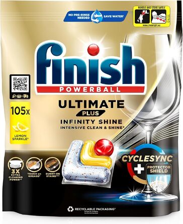 Таблетки для посудомийної машини Finish Ultimate Plus Infinity Shine Citrus, 105 капсул