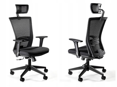 Ергономічне офісне крісло ERGONIC: чорне, обертове, з синхромеханізмом та підвищеним комфортом