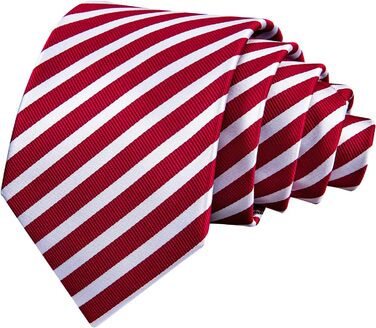 Набір краваток Barry.Wang: шовкові краватки з квітковим візерунком Paisley, нагрудна хустинка, краваткові затискачі та манжетні кнопки. Червоно-білий смуговий дизайн для святкових та весільних подій