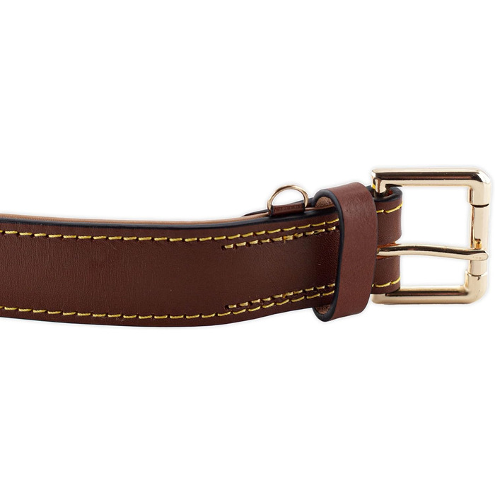 Нашийник для собак Brute Strength з натуральної шкіри, чорний, з чорними швами (XXL, 66-73 см)