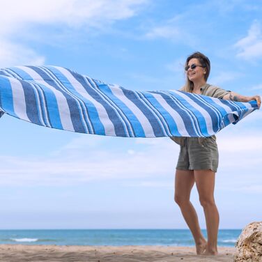 Плед для пікніка MOMOMUS XXL (210x240 см) синій - пляжний, складаний, великий, без піску