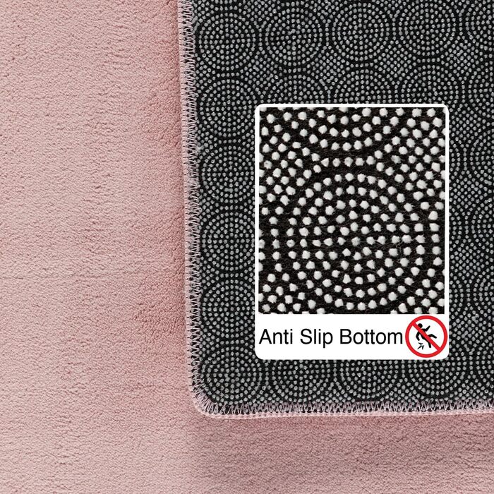 Теппих для вітальні HomebyHome 140x200 см, Модний дизайн, Миючий, Короткий ворс, Рожевий
