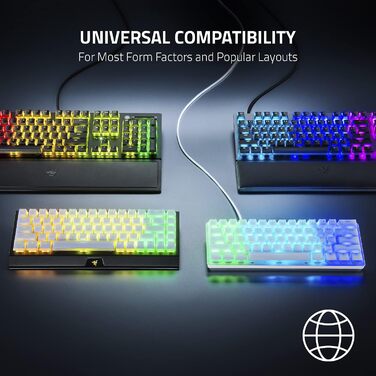 Набір Razer для апгрейду клавіатури: PBT кейкапи, спіральний кабель, інструмент для зняття кейкапів та стабілізаторів. Сумісний з більшістю клавіатур. Класичний чорний, Phantom Keycap