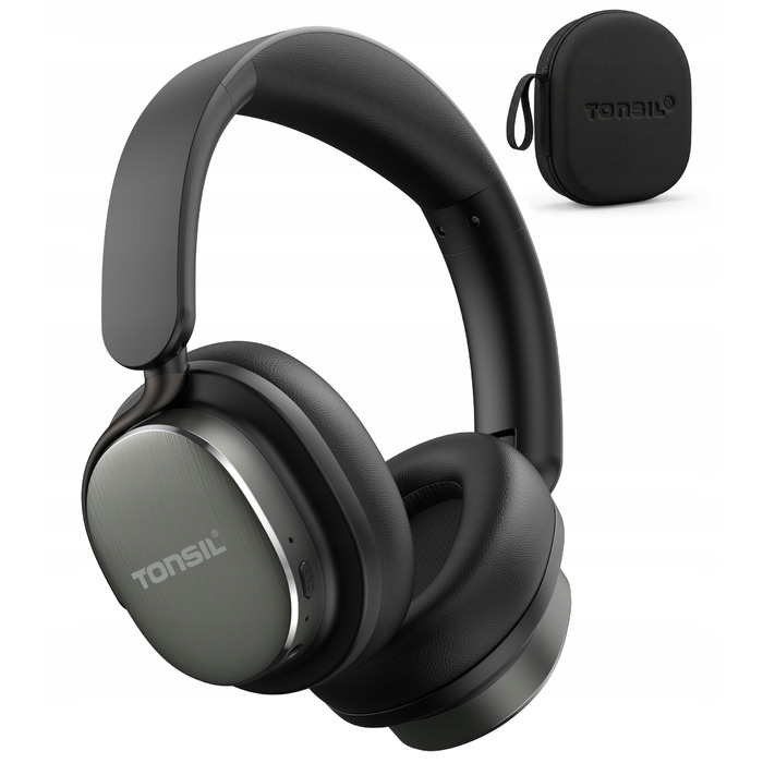 Бездротові навушники TONSIL R75 з активним шумозаглушенням (ANC), Bluetooth, чорний кейс
