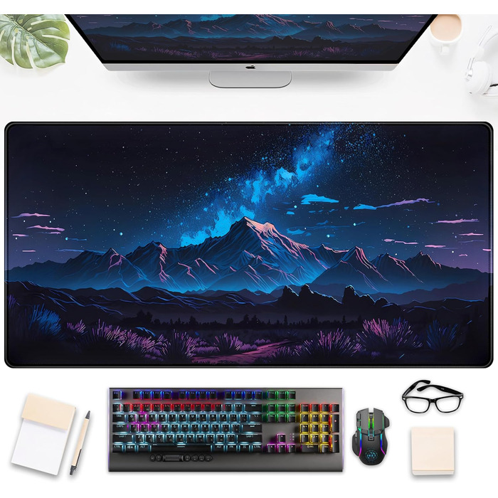 Килимок для миші та клавіатури Moon Mushroom XXL 80x40 см (Blue Mountain)