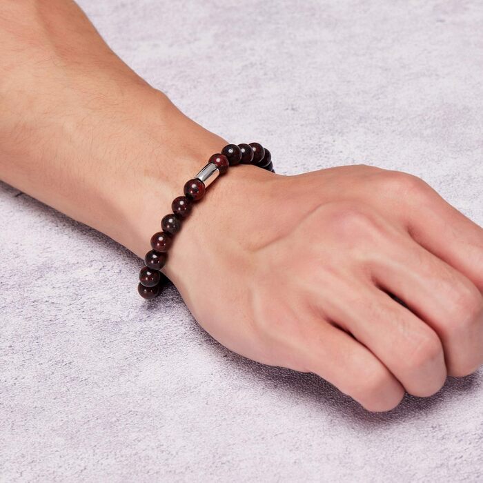 Чоловічий браслет Philip Jones з червоного яшми