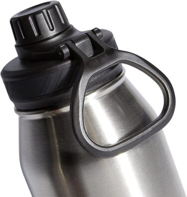 adidas Metal Water Bottle, Stainless Steel, Insulated, Leak-Proof, Durable, Sports Water Bottle, Stainless Steel/Black/2, 32 Ounces
