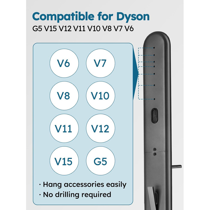 Підставка для пилососа JUPELI, сумісна з V15, V11, DC30, DC31, DC34, DC35, DC58, DC59, DC62. Металева підставка для бездротового пилососа та аксесуарів