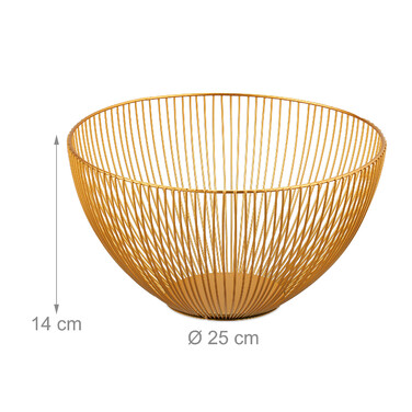 Relaxdays Golden Fruit Bowl made of Metal