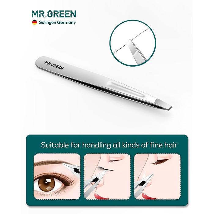 Набір для манікюру Mr. Green: 3 шт. кусачки для нігтів, пінцет, Solingen сталь, шкіряний етикет, преміум якість