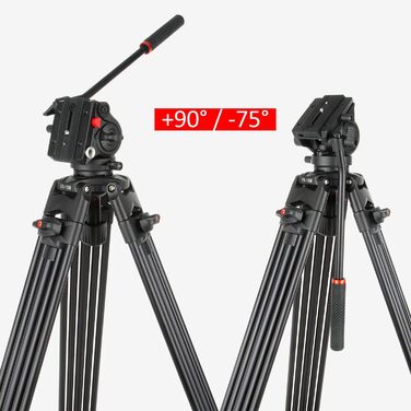 Панорамний штатив для камер VILTROX VX-18M, 188 см, з гідравлічною головкою Fluid Drag для DSLR та відеокамер, алюмінієвий